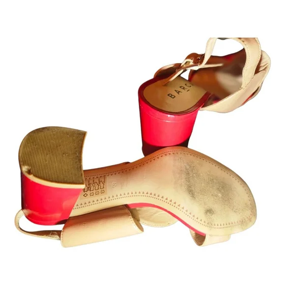 BARCA Heels Size Unknown Red and Beige - Picture 14 of 15